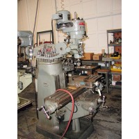 BRIDGEPORT 1J VERTICAL MILLING MACHINE WITH 9" x 48" TABLE SERVO POWER FEED AND FUTUBA 2-AXIS DIGITAL READ OUT