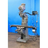 BRIDGEPORT 2 HP VARIABLE SPEED VERTICAL MILLING MACHINE WITH 9" x 48" TABLE ACU-RITE DIGITAL READ OUT BRIDGEPORT POWER FEED CHROME WAYS AND RISER BLOCK