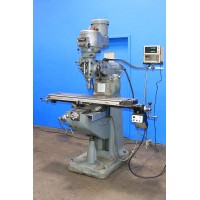 BRIDGEPORT 2 HP VARIABLE SPEED VERTICAL MILLING MACHINE WITH 9" x 48 TABLE, CHROME WAYS, MITUTOYO 2-AXIS DIGITAL READ OUT AND BRIDGEPORT LONGITUDINAL POWER FEED