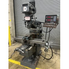 LAGUN HEAVY DUTY VERTICAL MILLING MACHINE MODEL FTV-1 WITH ACU-RITE DIGITAL READ OUT LONGITUDINAL POWER FEED AND KURT SWIVEL VISE