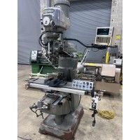BRIDGEPORT VERTICAL MILLING MACHINE 1 1/2 HP VARIABLE SPEED WITH MITUTOYO DIGITAL READ OUT, LONGITUDINAL POWER FEED KURT SWIVEL VISE SERIES I MODEL 2J USA 9" x 42" TABLE BRIDGEPORT VERTICAL MILLING MACHINE 1 1/2 HP VARIABLE SPEED WITH MITUTOYO DIGITAL READ OUT, LONGITUDINAL POWER FEED KURT SWIVEL VISE SERIES I MODEL 2J USA 9" x 42" TABLE