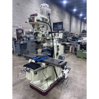 ACER MODEL EVS-3VK VERTICAL MILLING MACHINE 10" x 50" TABLE NEWALL 2-AXIS DIGITAL READ OUT AND LONGITUDINAL POWER FEED 