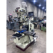 ACER MODEL EVS-3VK VERTICAL MILLING MACHINE 10" x 50" TABLE NEWALL 2-AXIS DIGITAL READ OUT AND LONGITUDINAL POWER FEED 