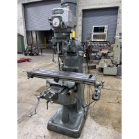 BRIDGEPORT 1 1/2 HP VARIABLE SPEED VERTICAL MILLING MACHINE MODEL 2J WITH 9" X 42" TABLE WITH MITUTOYO DIGITAL READ OUT AND SERVO POWER FEED