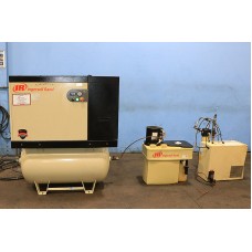 INGERSOLL-RAND 15 HP ROTARY SCREW TYPE AIR COMPRESSOR MODEL IRN15H-TAS-130-L WITH AIR DRYER