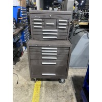 KENNEDY MACHINIST TOOL BOX WITH 10 DRAWER TOP AND 5 DRAWER BOTTOM WITH CASTERS USA