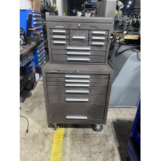 KENNEDY MACHINIST TOOL BOX WITH 10 DRAWER TOP AND 5 DRAWER BOTTOM WITH CASTERS USA